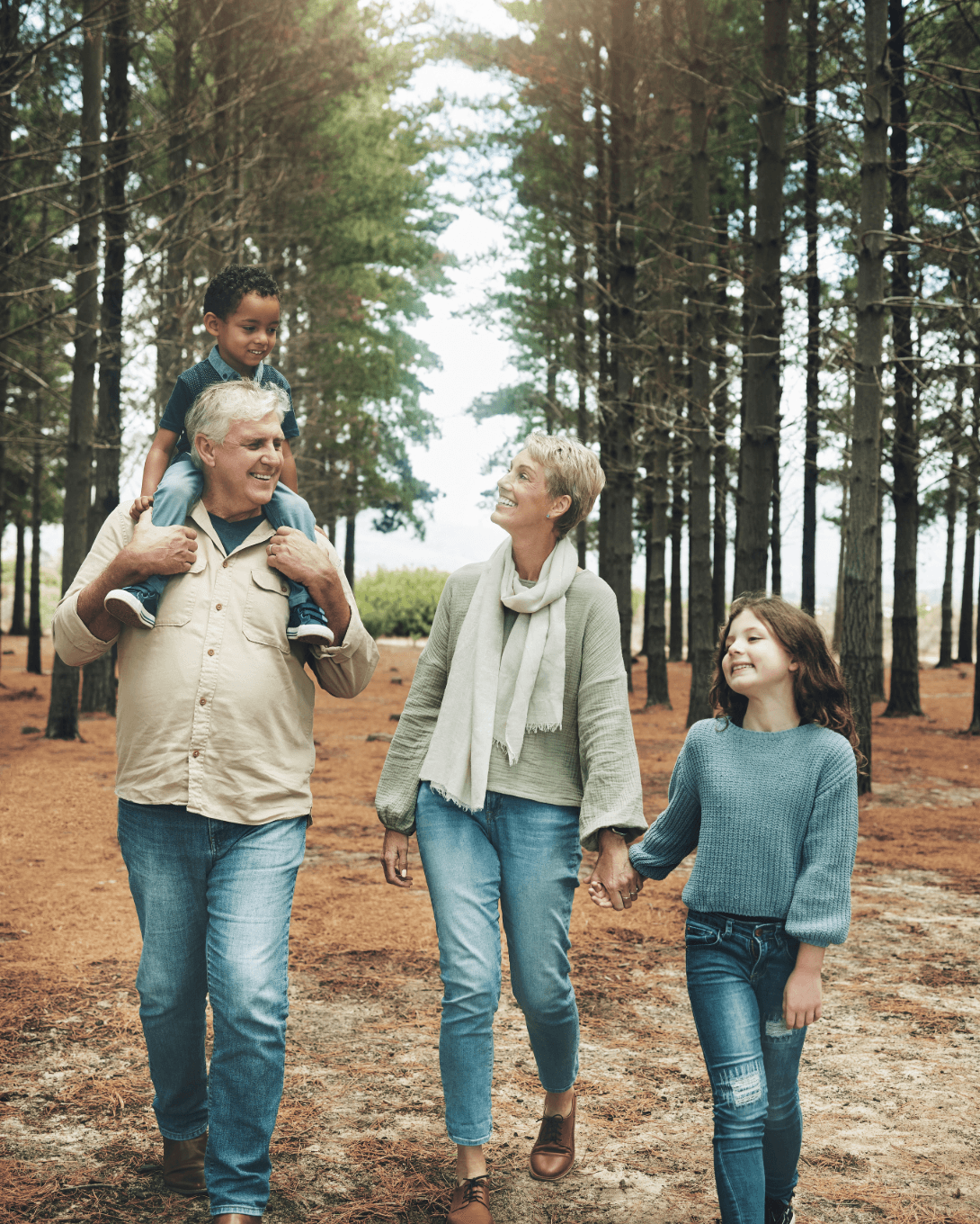 A grandparent with family